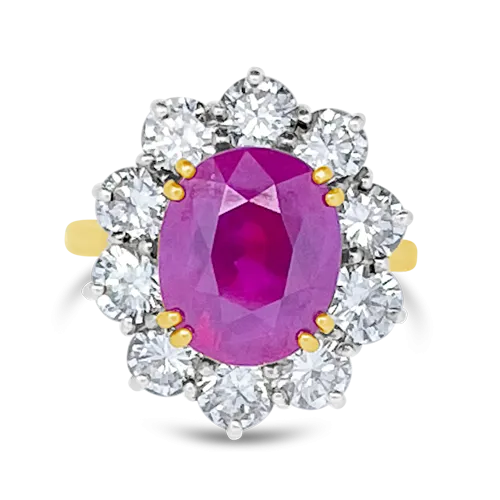 Burma Ruby & Diamond Ring