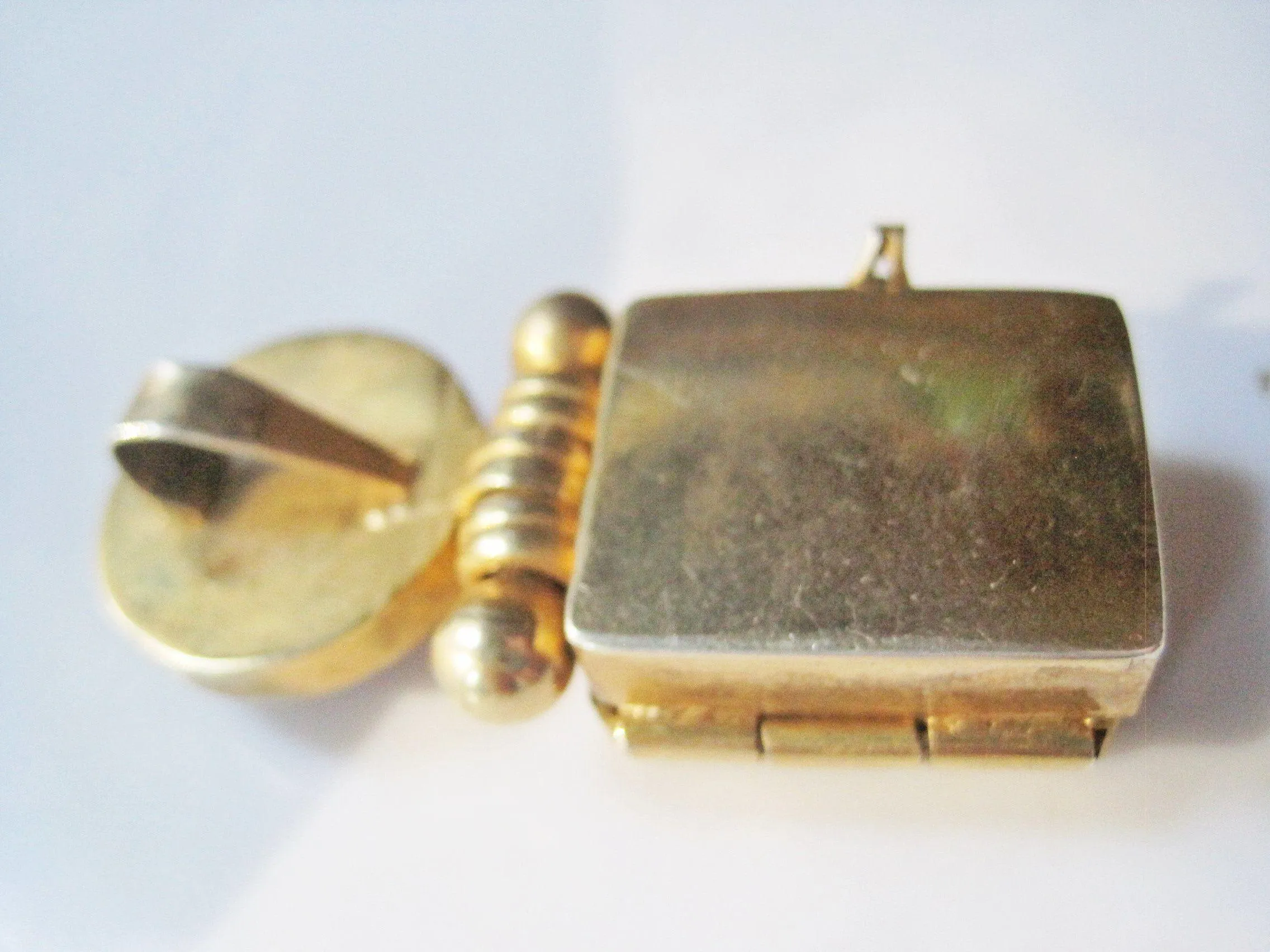 Gold Plated Silver and Carnelian MashAllah Egyptian Pendant with Secret Compartment