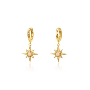 Gold Valhalla Opal Huggies Earrings