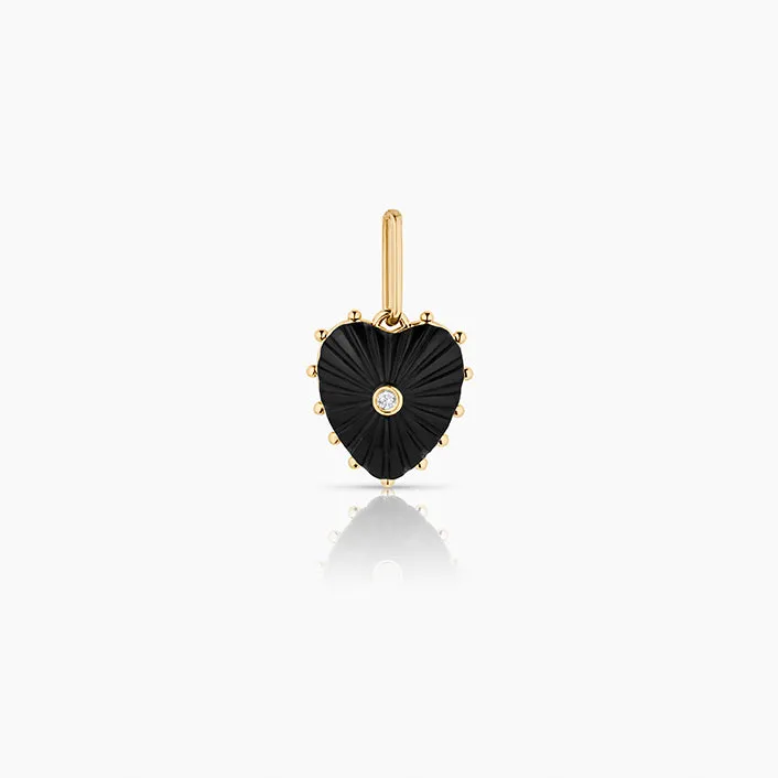 Isabel Onyx Heart Charm