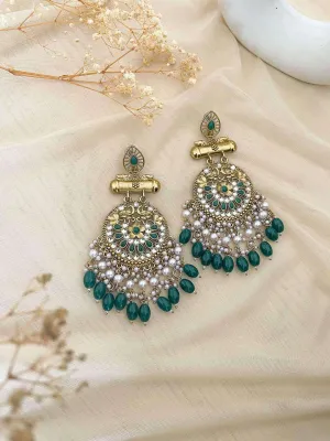 Kundan Long Designer Chandbali Earrings