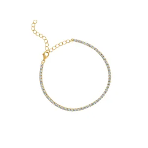 March Aquamarine Birthstone Tennis Bracelet