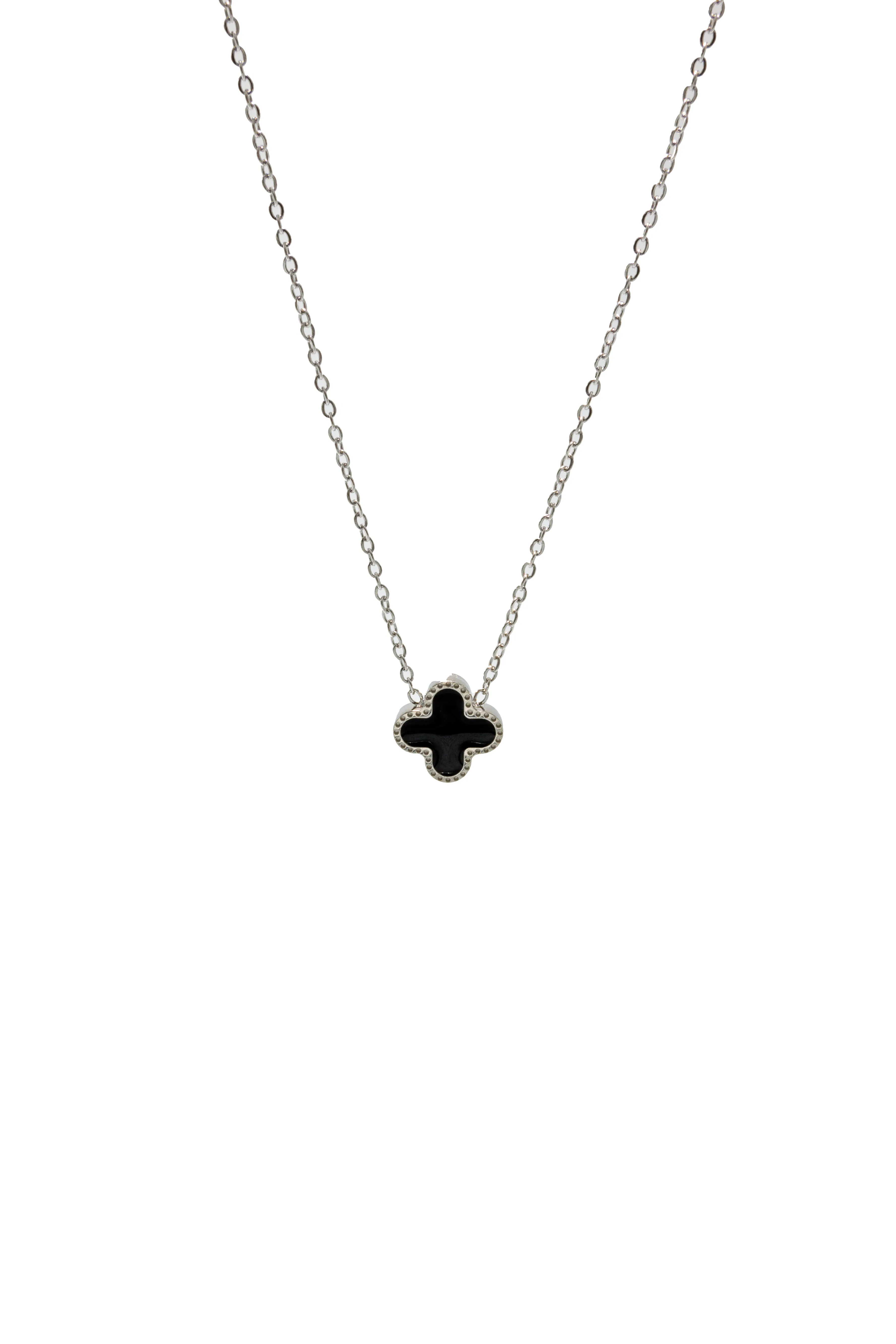Mini Adjustable Onyx Chunky Cross Gemstone Necklace