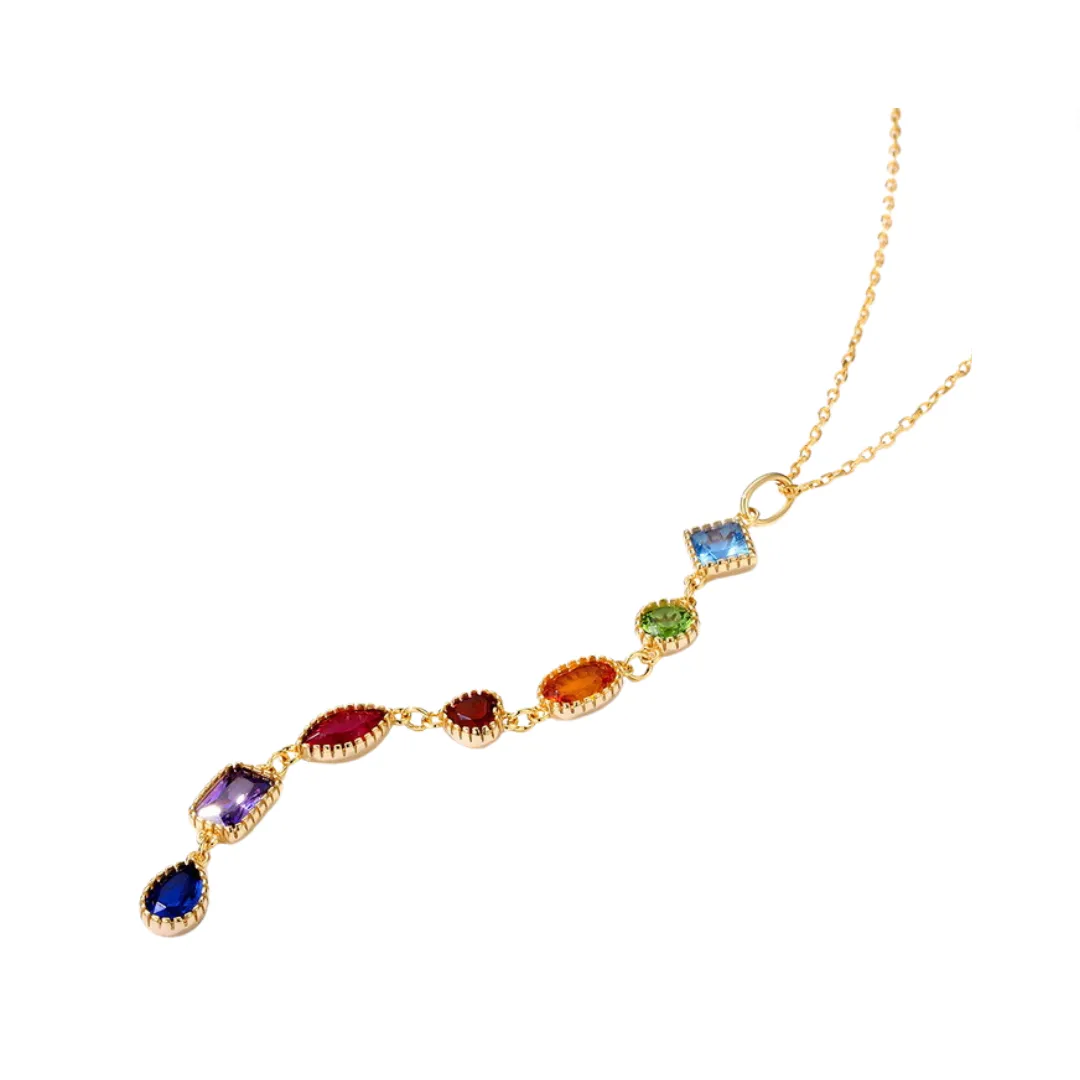 Pre Order: Rainbow Zircon Geometric Pendant
