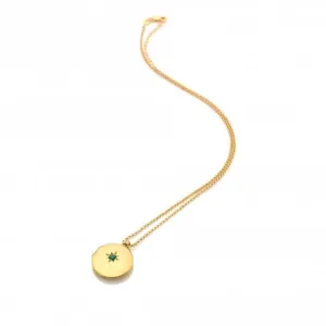 Starburst Locket Green Agate Necklace DP932