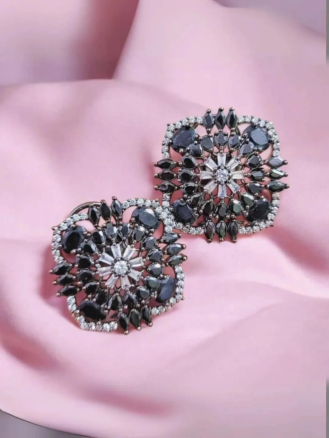 Zircon Stone Studded Square Shaped Stud Earrings